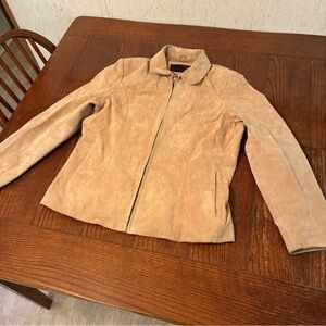 Siena Suede Leather Jacket Women’s Large Tan Lined Gill Apparel